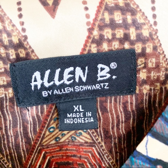 Allen B by Allen Schwartz Brown Printes Boho Kimono Blouse - Picture 6 of 7